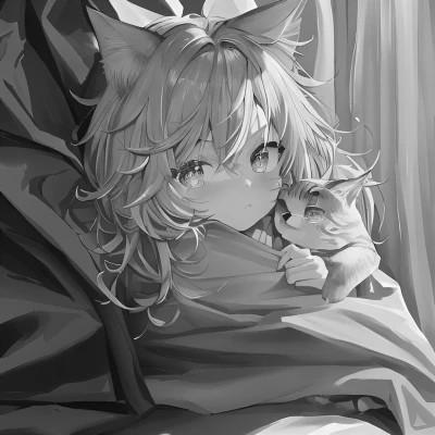 高质量漫画风黑白女漫头103张