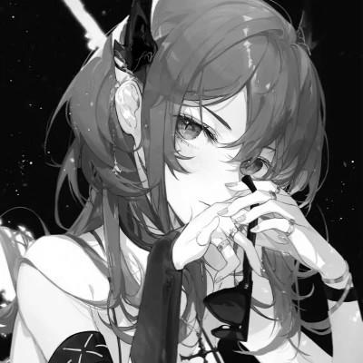 高质量漫画风黑白女漫头103张