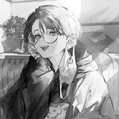 高质量漫画风黑白女漫头103张