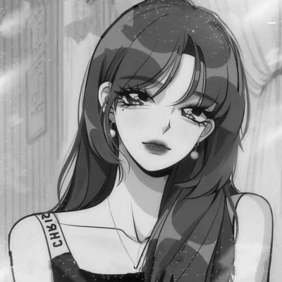 高质量漫画风黑白女漫头103张