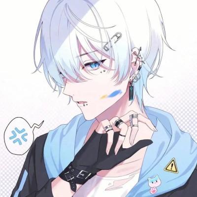 8组酷酷的青春手绘一男一女头像