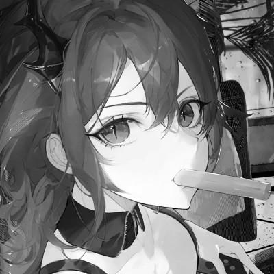 高质量漫画风黑白女漫头103张