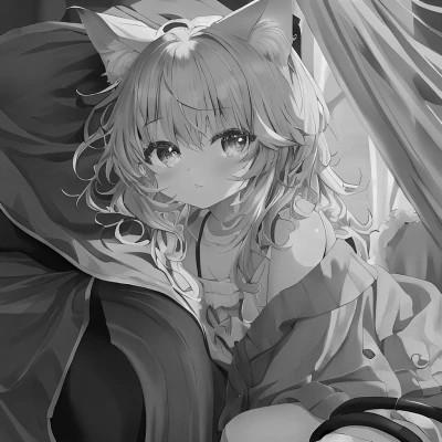 高质量漫画风黑白女漫头103张