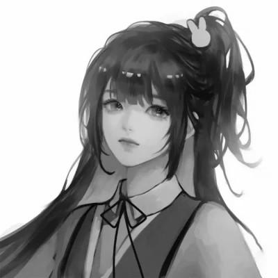 高质量漫画风黑白女漫头103张