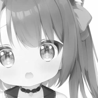 120张微信头像黑白漫画女生可爱图片