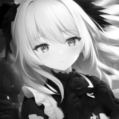 120张微信头像黑白漫画女生可爱图片