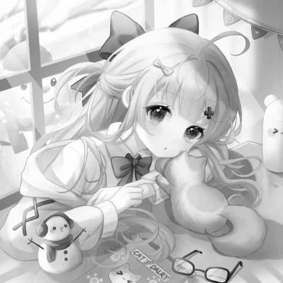 120张微信头像黑白漫画女生可爱图片