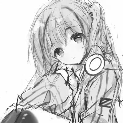 120张微信头像黑白漫画女生可爱图片