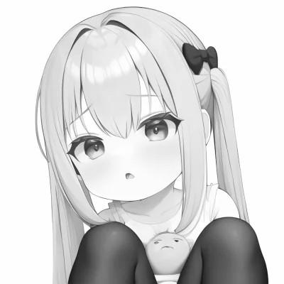 120张微信头像黑白漫画女生可爱图片
