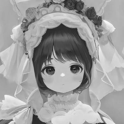 120张微信头像黑白漫画女生可爱图片