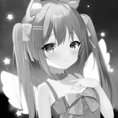 120张微信头像黑白漫画女生可爱图片