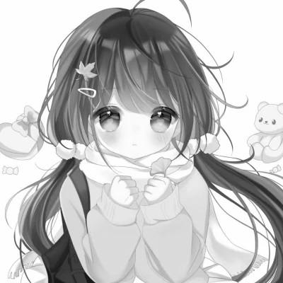 120张微信头像黑白漫画女生可爱图片