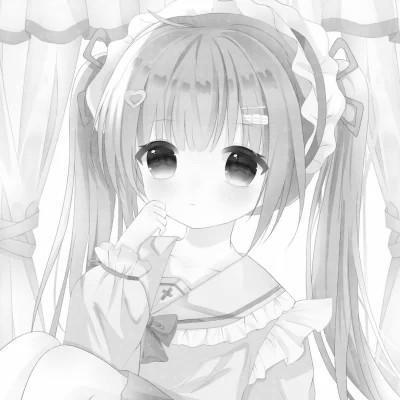 120张微信头像黑白漫画女生可爱图片