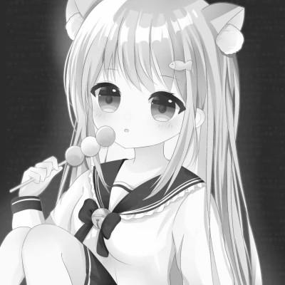 120张微信头像黑白漫画女生可爱图片
