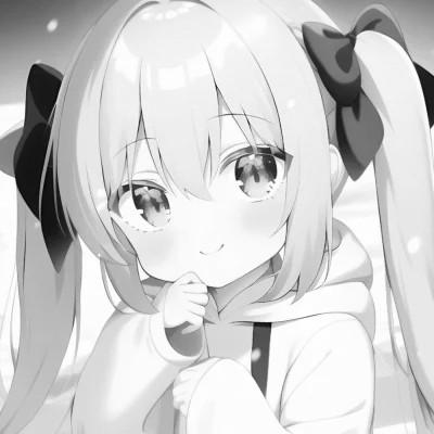 120张微信头像黑白漫画女生可爱图片