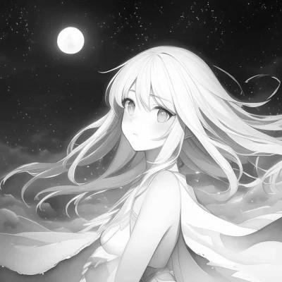 120张微信头像黑白漫画女生可爱图片