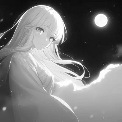 120张微信头像黑白漫画女生可爱图片