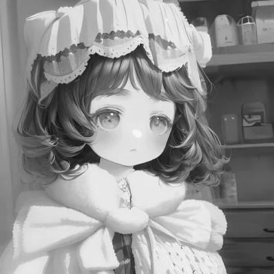 120张微信头像黑白漫画女生可爱图片