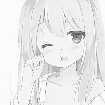 120张微信头像黑白漫画女生可爱图片