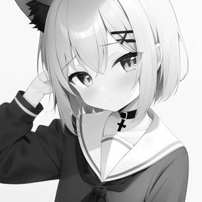 120张微信头像黑白漫画女生可爱图片