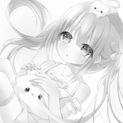 120张微信头像黑白漫画女生可爱图片