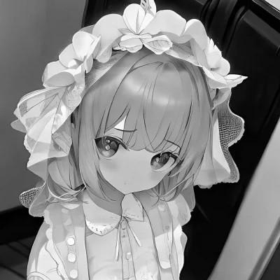 120张微信头像黑白漫画女生可爱图片