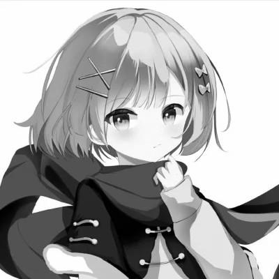 120张微信头像黑白漫画女生可爱图片