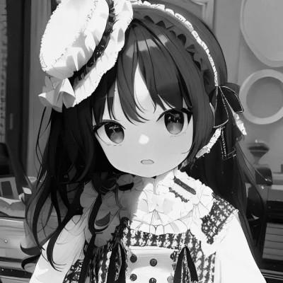 120张微信头像黑白漫画女生可爱图片
