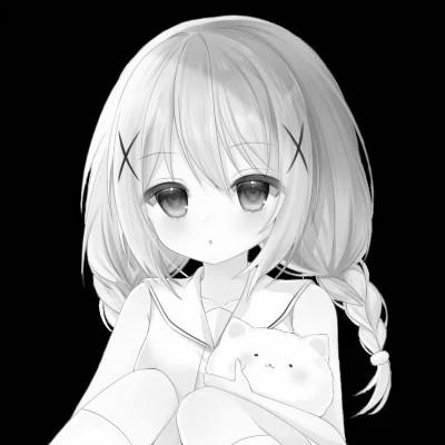 120张微信头像黑白漫画女生可爱图片