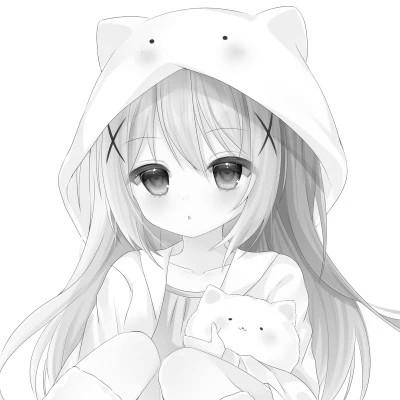120张微信头像黑白漫画女生可爱图片