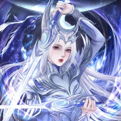 帅气穿铠甲女生拿剑动漫头像图片