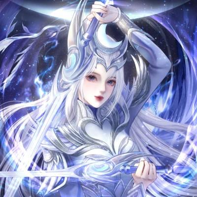 帅气穿铠甲女生拿剑动漫头像图片