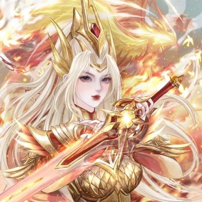 帅气穿铠甲女生拿剑动漫头像图片