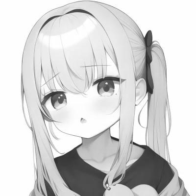 120张微信头像黑白漫画女生可爱图片