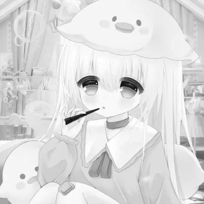 120张微信头像黑白漫画女生可爱图片