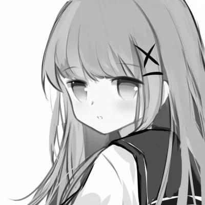 120张微信头像黑白漫画女生可爱图片