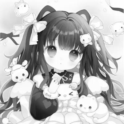 120张微信头像黑白漫画女生可爱图片