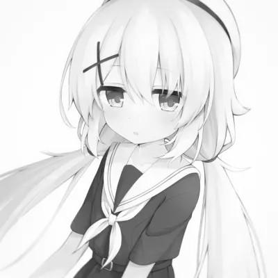120张微信头像黑白漫画女生可爱图片