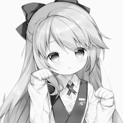 120张微信头像黑白漫画女生可爱图片