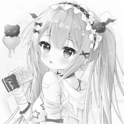120张微信头像黑白漫画女生可爱图片