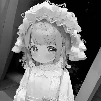 120张微信头像黑白漫画女生可爱图片
