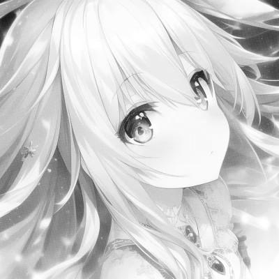 120张微信头像黑白漫画女生可爱图片