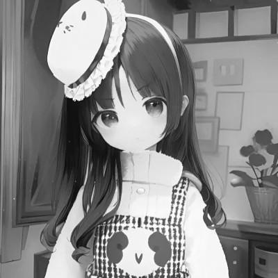 120张微信头像黑白漫画女生可爱图片
