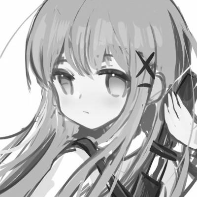 120张微信头像黑白漫画女生可爱图片