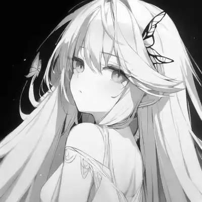 120张微信头像黑白漫画女生可爱图片