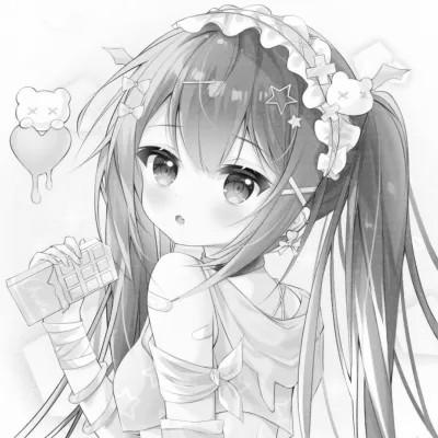 120张微信头像黑白漫画女生可爱图片