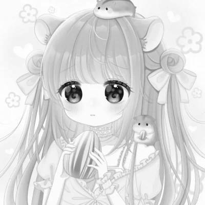 120张微信头像黑白漫画女生可爱图片