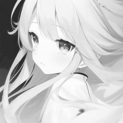 120张微信头像黑白漫画女生可爱图片