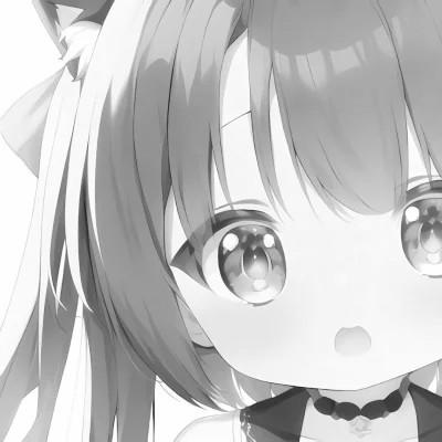 120张微信头像黑白漫画女生可爱图片