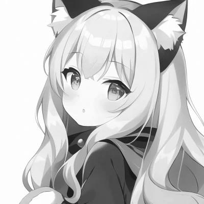 120张微信头像黑白漫画女生可爱图片